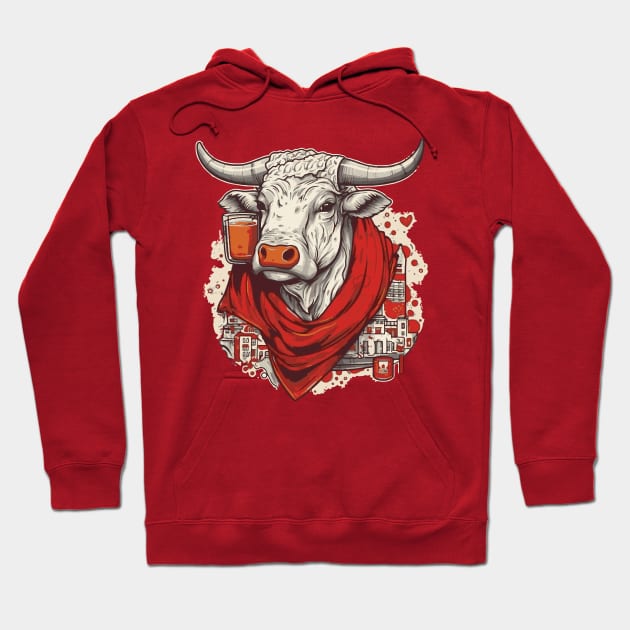 Bull feria beer euskadi and basque country Hoodie by Mr Youpla